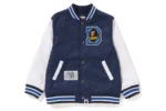 APE HEAD B PATCH VARSITY JACKET KIDS-NAVY
