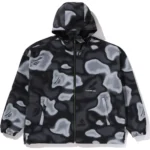 BAPE CLOTHING LIQUID CAMO HOODIE JACKET MENS-BLACK