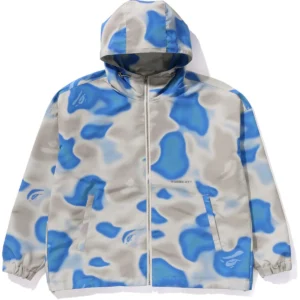 BAPE CLOTHING LIQUID CAMO HOODIE JACKET MENS-BLUE