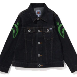 SIDE SHARK 10 OZ STRETCH DENIM JACKET KIDS-NAVY