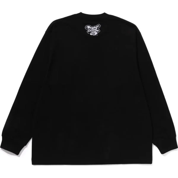 BAPE GRADIENT APE HEAD OVERSIZED L/S TEE MENS-BLACK