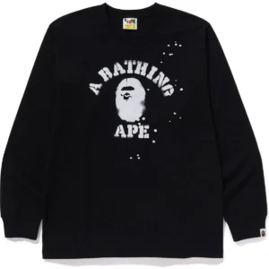 BAPE X JOSHUA VIDES COLLEGE L/S TEE MENS-BLACK