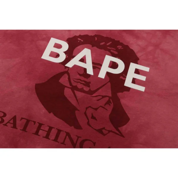 BAPE TIE DYE BATHING APE L/S TEE RELAXED FIT MENS-RED