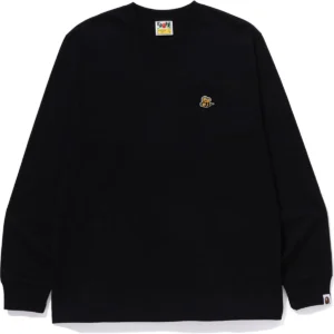 BAPE BEE ONE POINT L/S TEE MENS-BLACK