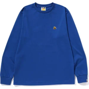 BAPE BEE ONE POINT L/S TEE MENS-BLUE