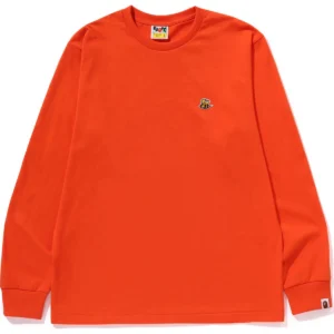 BAPE BEE ONE POINT L/S TEE MENS-ORANGE