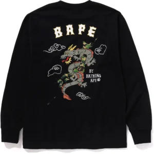 BAPE SOUVENIR GRAPHIC L/S TEE MENS-BLACK