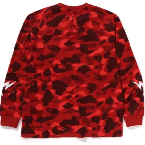 BAPE COLOR CAMO L/S TEE RELAXED FIT MENS-RED