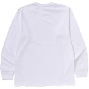 BAPE COLLEGE LS TEE MENS-WHITE