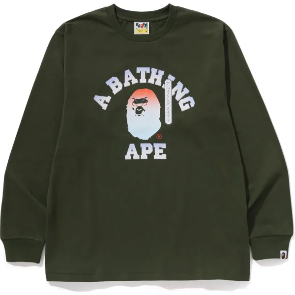 BAPE KABUKI HEAD LS TEE MENS-GREEN