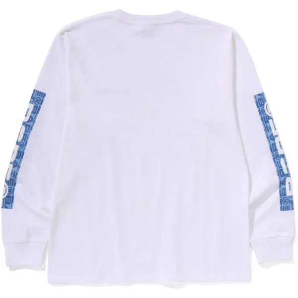 BAPE LUX SPORT PATTERN LOGO LS TEE MENS-WHITE