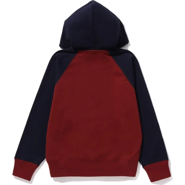 A BATHING APE HALF ZIP PULLOVER HOODIE L WIDE LADIES-NAVE