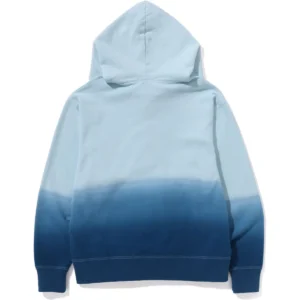 BAPE OLLEGE GRADATION RELAXED FIT FULL ZIP HOODIE MENS-BLUE