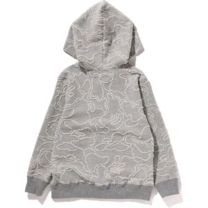 BAPE NEON CAMO JACQUARD BABY MILO ZIP HOODIE KIDS-GRAY