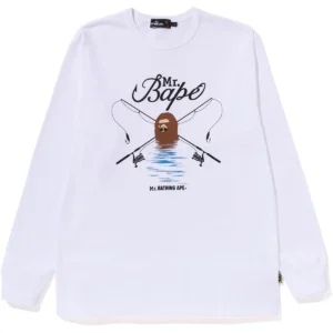 MR. BATHING APE WIDE L/S TEE MENS-WHITE