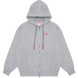 BAPE CLOTHING APEE HOODIE OVERSIZED JACKET LADIES-GREY