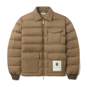 BAPE BLACK ZIP DOWN JACKET MENS-BEIGE