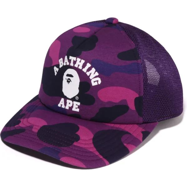 BAPE COLOR CAMO COLLEGE MESH CAP MENS-PURPLE