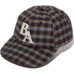 BAPE CHECK APPLIQUE PANEL CAP LADIES-BROWN