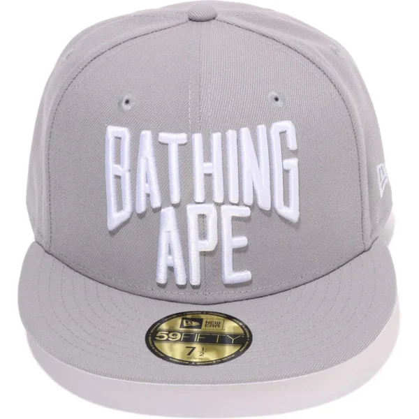 BAPE NYC LOGO NEW ERA 59FIFTY CAP MENS-GRAY