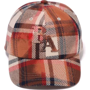 BAPE BLEACHED BAPE CHECK PANEL CAP MENS-RED