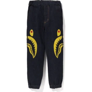 BAPE SIDE SHARK JOGGER DENIM PANTS KIDS-BLACK