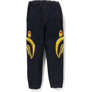 BAPE SIDE SHARK JOGGER DENIM PANTS KIDS-BLACK