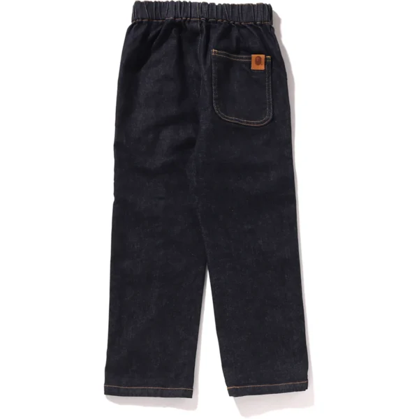 BAPE JEANS COLLEGE PANEL DENIM PANTS KIDS-BLACK