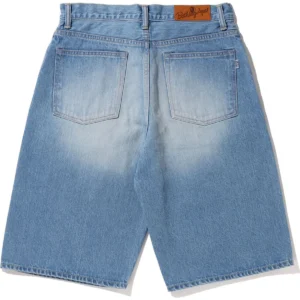 BAPE TWIN STA DENIM SHORTS MENS-BLUE