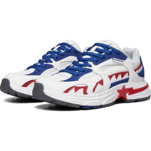 BAPESTA SHOES SHARK STA UK MENS-WHITE