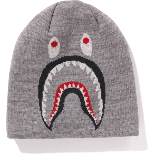 BAPE 2ND SHARK KNIT CAP MENS-GRAY