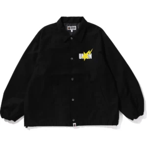 BAPE X UNION PIGMENT DYED COACH JACKET MENS-BLACK