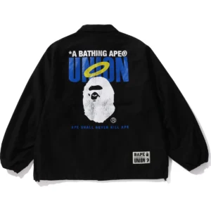 BAPE X UNION PIGMENT DYED COACH JACKET MENS-BLACK