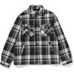 BAPE CHECK CPO JACKET MENS-Gray