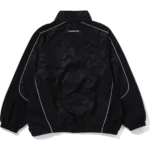 BAPE TONAL SOLID CAMO METAL LOGO PIN TRACK JACKET MENS-BLACK