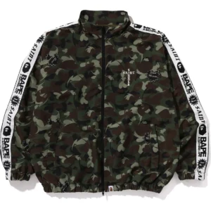 BAPE X SAINT MXXXXXX HEART CAMO TRACK JACKET MENS-Olive Drab