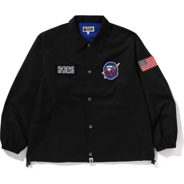 SPACE APE RELAXED FIT COACH JACKET MENS-Black