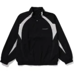 BATHING APE LOGO NYLON TRACK JACKET MENS-Black