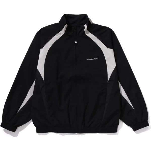 BATHING APE LOGO NYLON TRACK JACKET MENS-Black