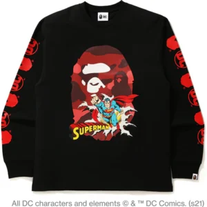 A BATHING APE® BAPE×SUPERMAN L/S-BLACK