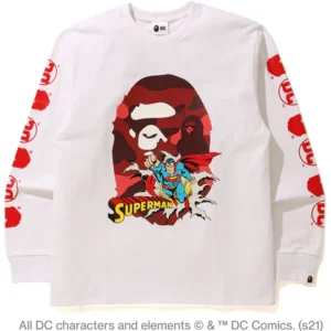 A BATHING APE® BAPE×SUPERMAN L/S-WHITE