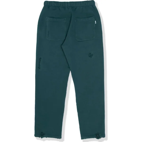 BAPE BLACK DISTRESSED SWEAT PANTS MENS-GREEN