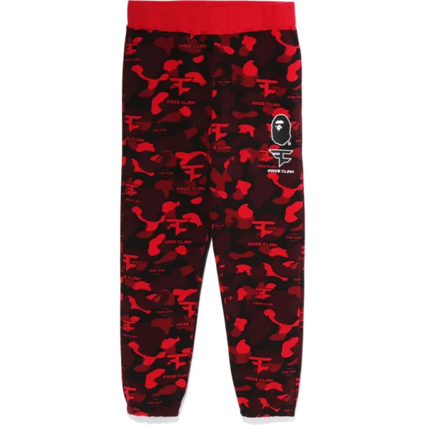 BAPE X FAZE CLAN SWEAT PANTS MENS-RED