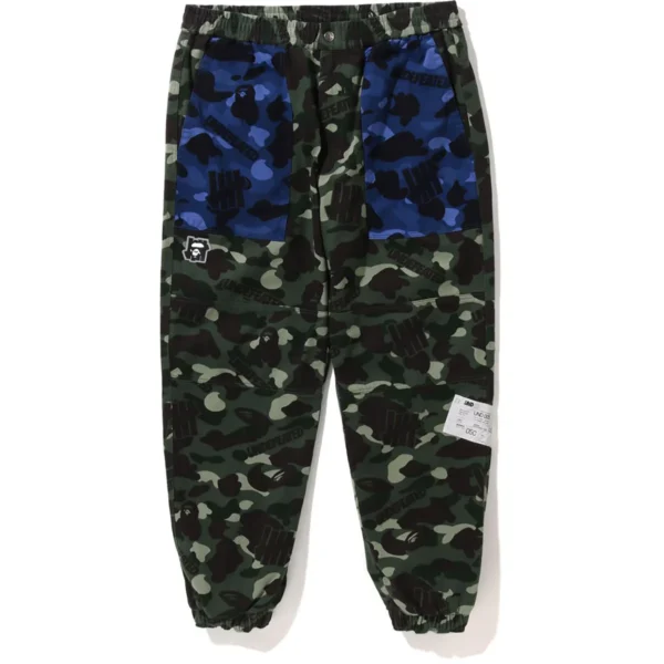 BAPE X UNDEFEATED COLOR CAMO FLANNEL PANTS MENS-GREEN