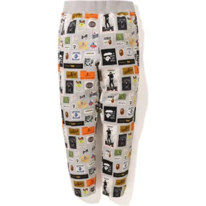 BAPE MULTI LABEL SWEAT PANTS MENS-BEIGE