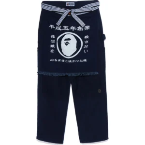 BAPE SASHIKO PAINTER APRON PANTS MENS-BLUE