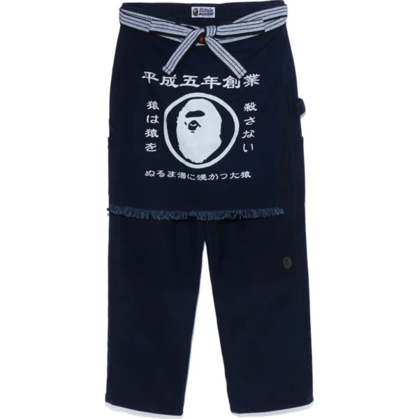 BAPE SASHIKO PAINTER APRON PANTS MENS-BLUE