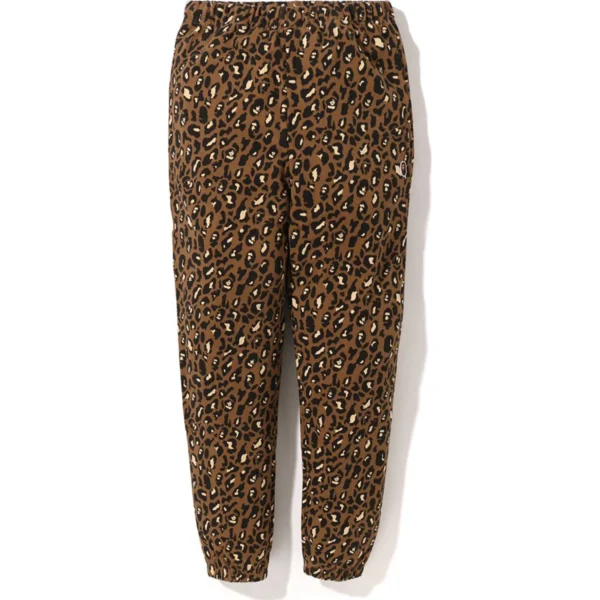 BAPE LEOPARD OVERSIZED SWEAT PANTS LADIES-BEIGE