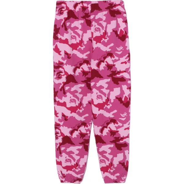 BAPE WOODLAND CAMO SWEAT PANTS LADIES-PINK