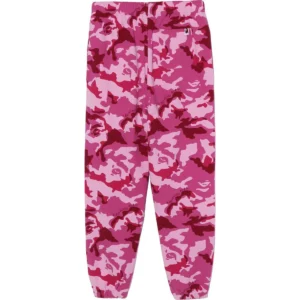 BAPE WOODLAND CAMO SWEAT PANTS LADIES-PINK